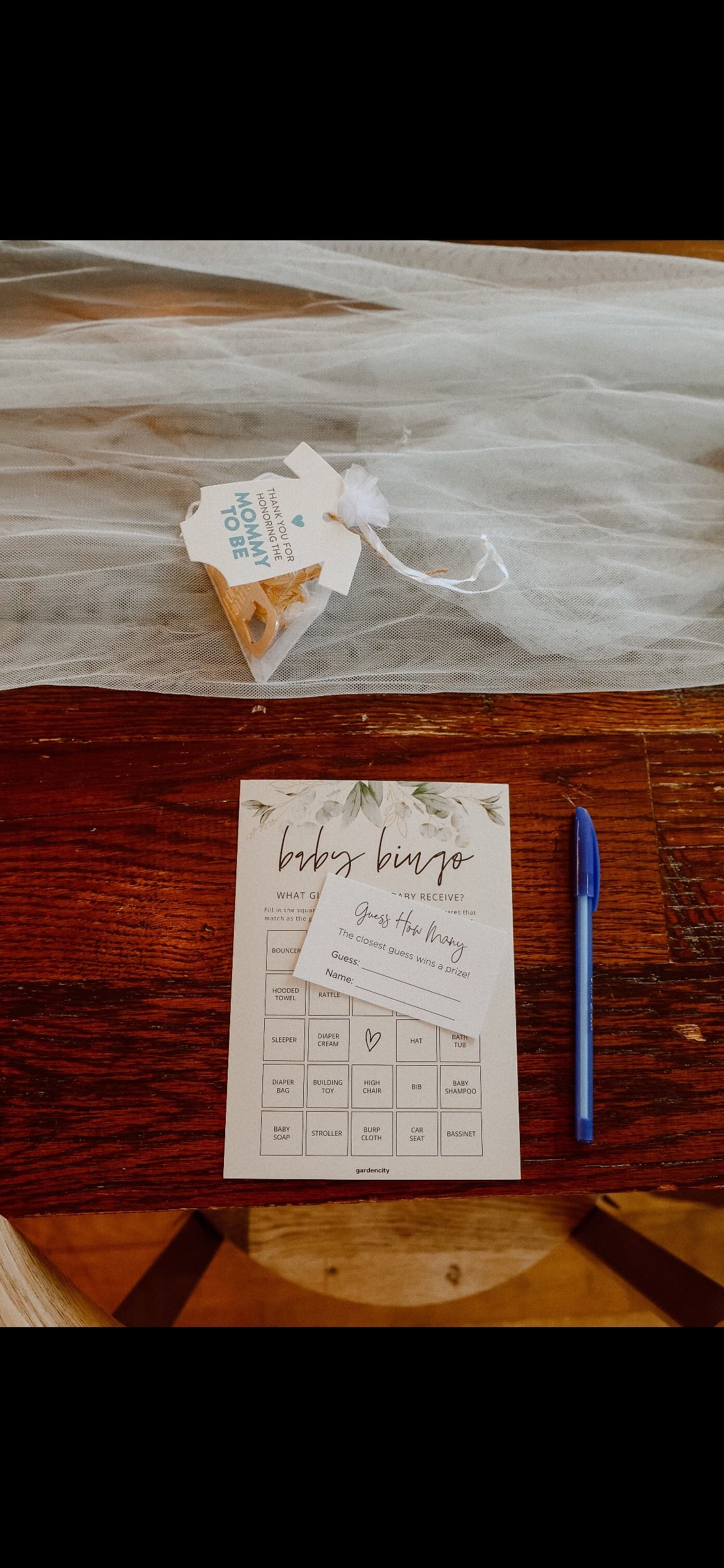 Custom invitation card and favor detail by Pop & Party Co.